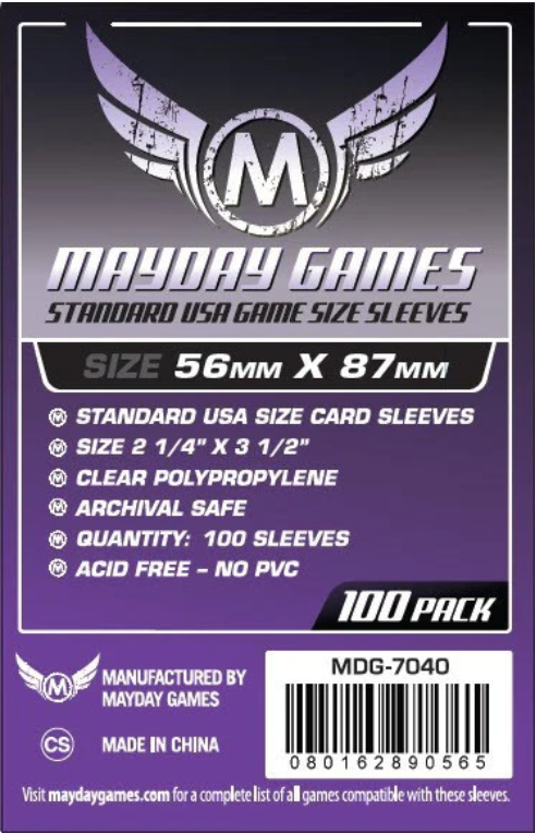 56x87 mm (100 Protectores) Mayday Calibre 40