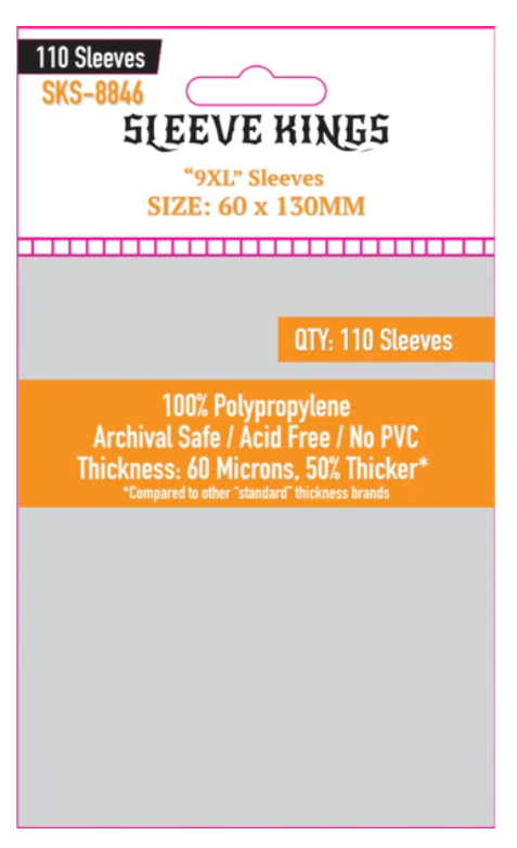 Protectores 60x130 mm Sleeve Kings Calibre 60 (110 Pzs)