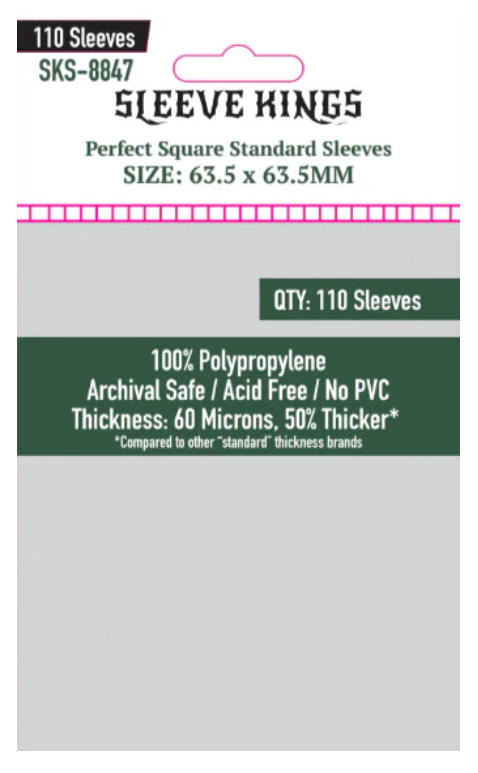 Protectores 63.5x63.5 mm Sleeve Kings Calibre 60 (110 Pzs)
