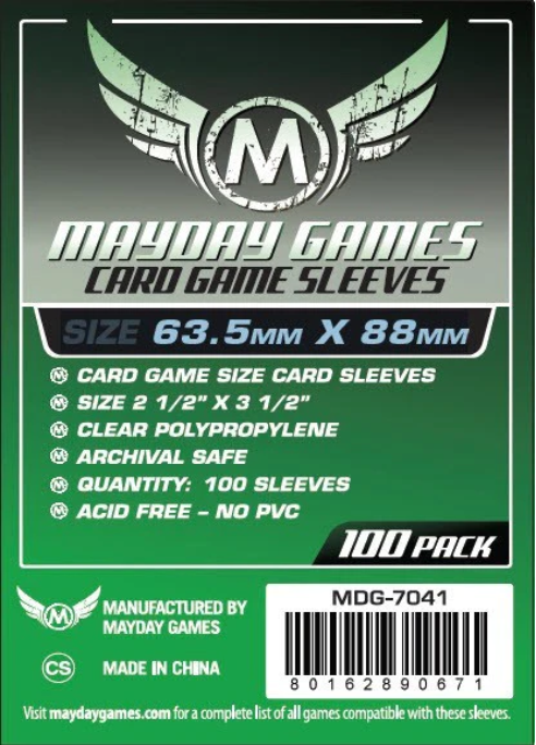 63.5x88 mm (100 Protectores) Mayday Calibre 40