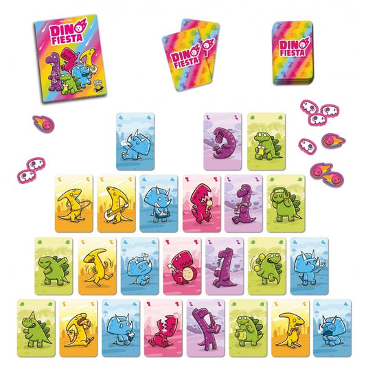 Dino Fiesta - Juego de Mesa de Cartas y Estrategia (Español)