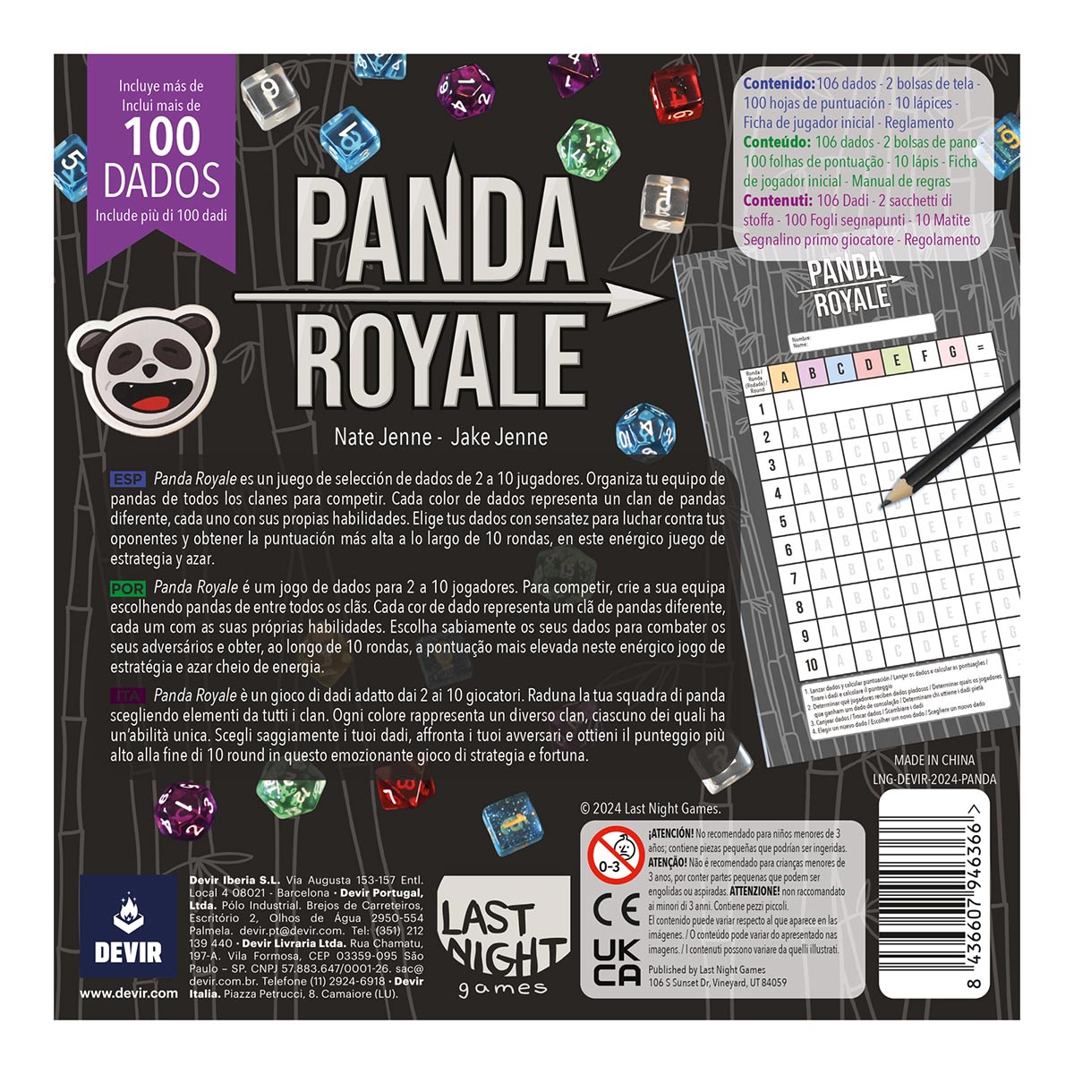 Panda Royale - Juego de roll and write