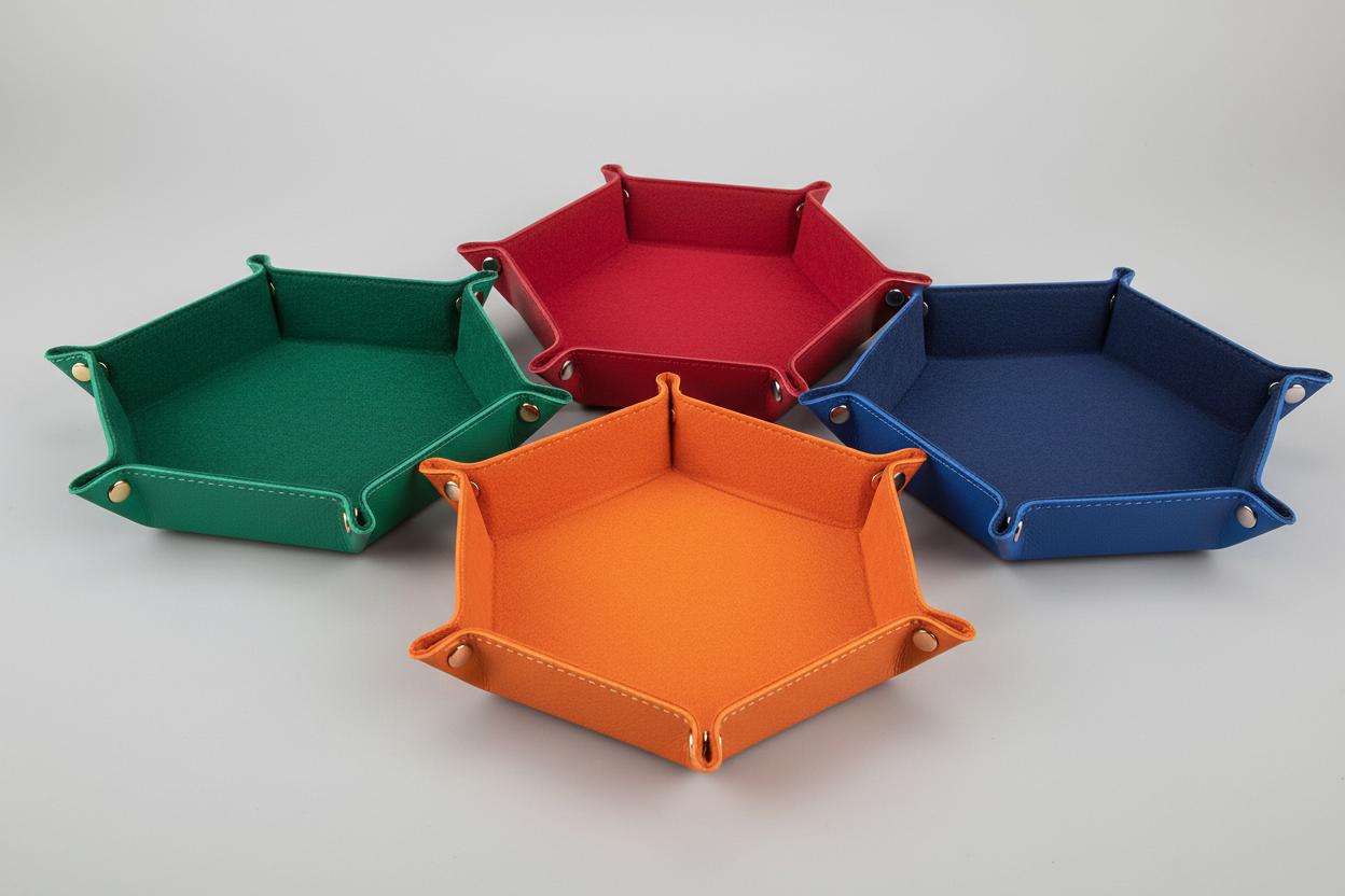 bandejas para dados hexagonales, plegables, colores variados