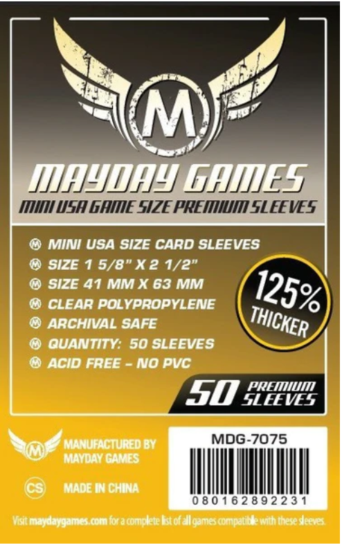 Protectores 41x63 mm Mayday Calibre 90 Premium (50 Pzs)