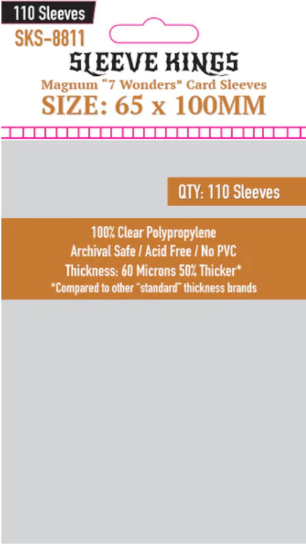 Protectores 65x100 mm Sleeve Kings Calibre 60 (110 Pzs)