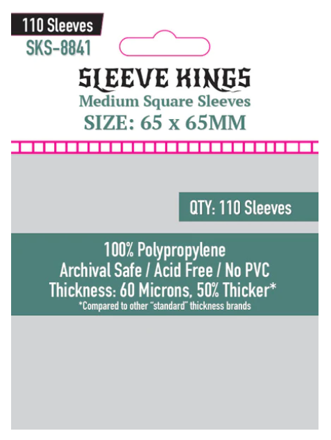 Protectores 65x65 mm Sleeve Kings Calibre 60 (110 Pzs)