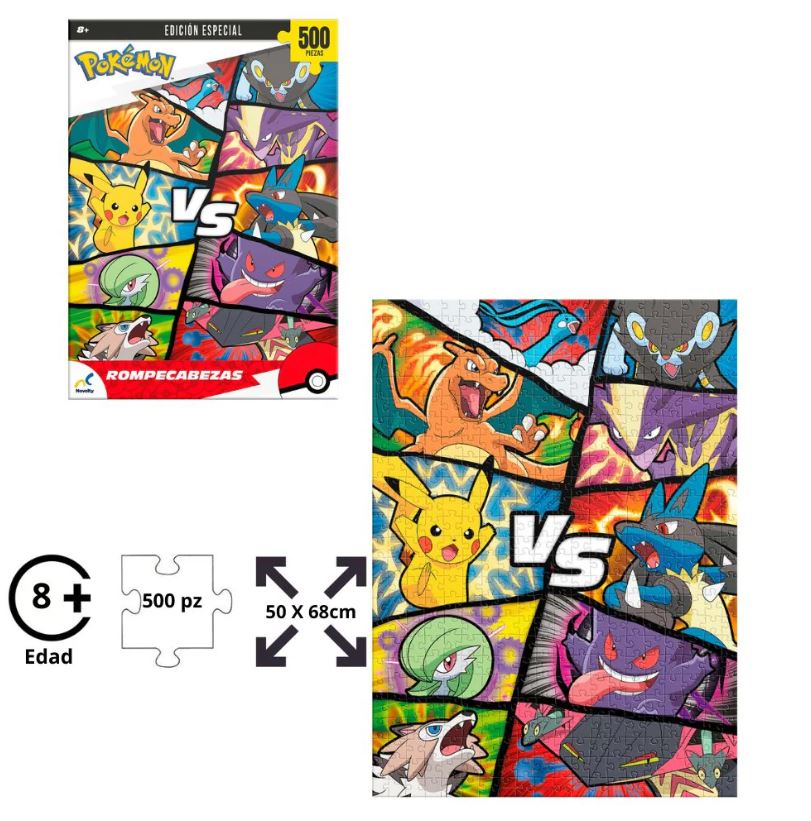 Rompecabezas Pokémon – 500 Piezas – Estilo Kanto Rojo