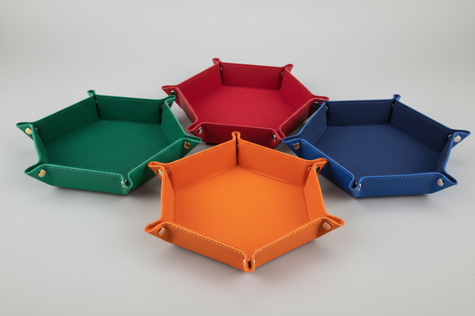 bandejas para dados hexagonales, plegables, colores variados